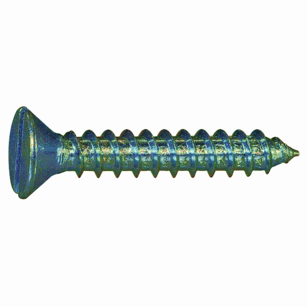Midwest Fastener Sheet Metal Screw, #8 x 1 in, Zinc Plated Steel Flat Head Slotted Drive, 48 PK 61568 - main